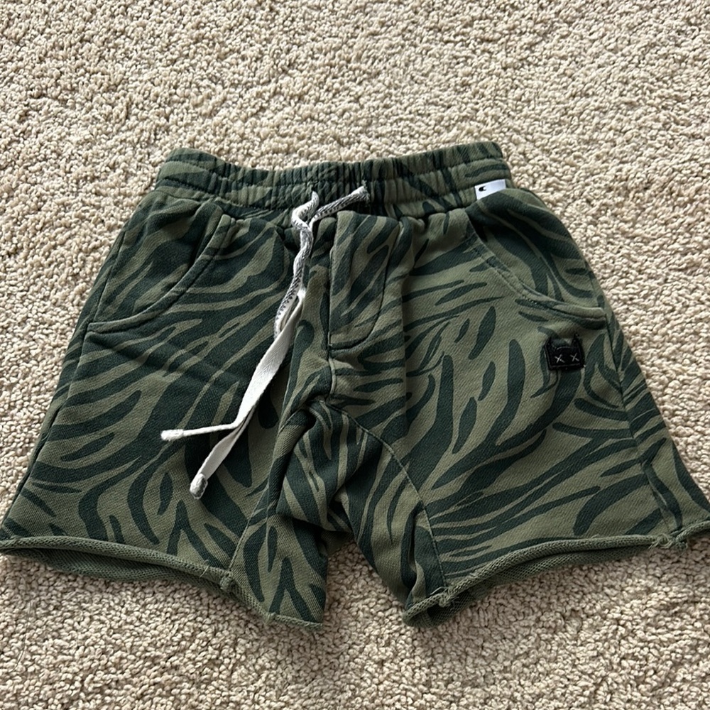 Munster Green Patterned Kids Shorts